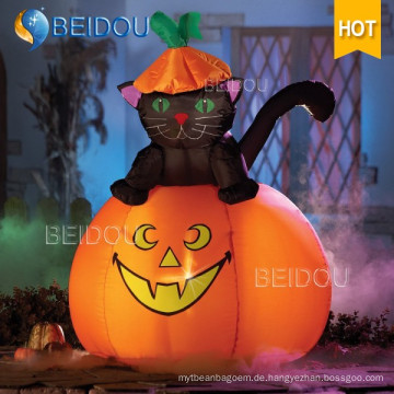 Aufblasbare Dekorationen Aufblasbare Halloween-Katzen-Geist-Geist-Haus-Kürbis